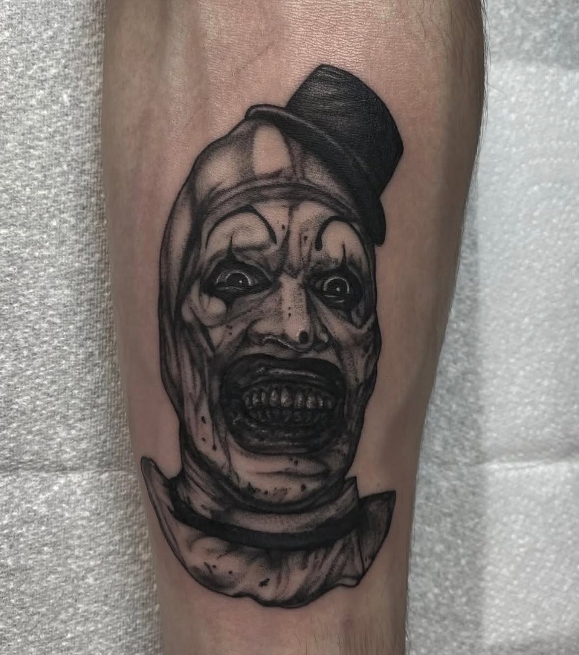 Art the Clown horror tattoo